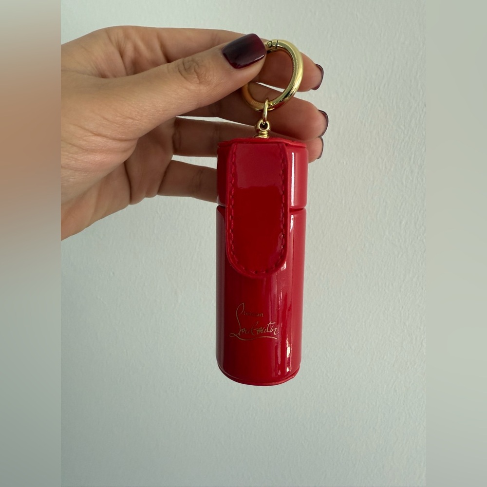 Christian Louboutin Red Keychain Case with Gold Accent